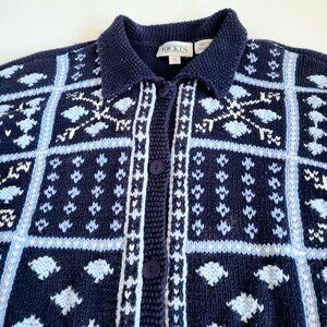 100% cotton Ricki's knitted by hand tricoter a la man blue cardigan